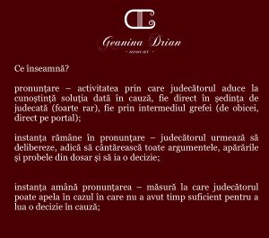 Instanța amână pronunțarea