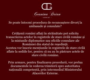 recunoașterea divortului din strainatate