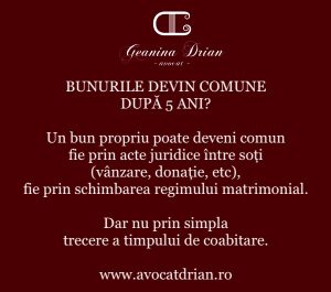 bunurile devin comune dupa 5 ani