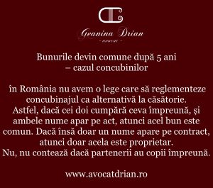 bunurile devin comune dupa 5 ani