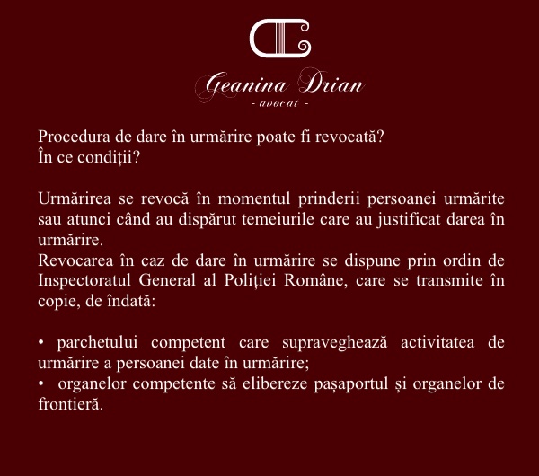 dare în urmărire dat în urmărire generală avocat DRIAN