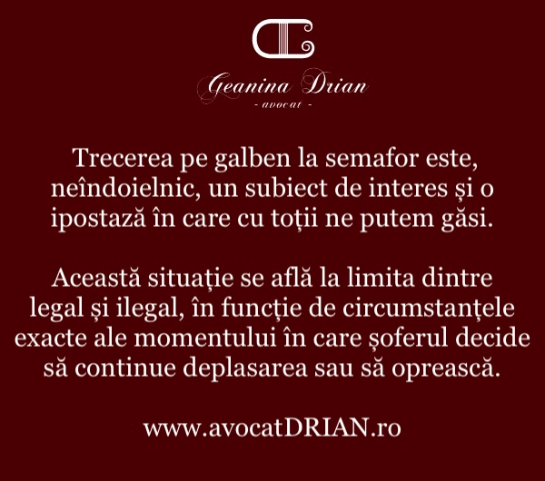 trecerea pe galben la semafor