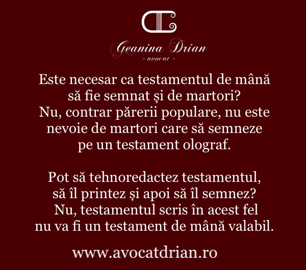 testament olograf testament de mână