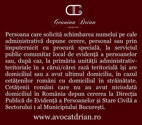 schimbarea numelui schimbare nume